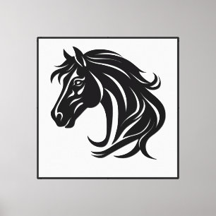 Magnificent Black Horse Head Canvas Print