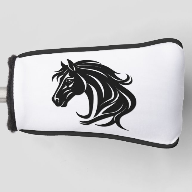 Magnificent Black Horse Head   Golf Head Cover (Front)