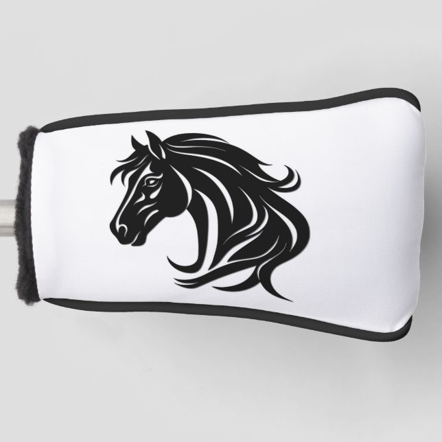Magnificent Black Horse Head   Golf Head Cover (Front)