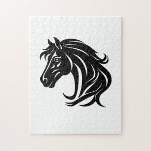 Magnificent Black Horse Head Jigsaw Puzzle