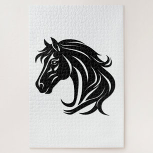 Magnificent Black Horse Head   Jigsaw Puzzle