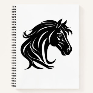 Magnificent Black Horse Head Notebook