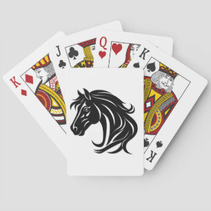 Magnificent Black Horse Head Playing Cards