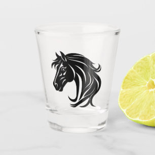 Magnificent Black Horse Head Shot Glass