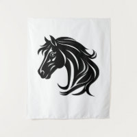 Magnificent Black Horse Head