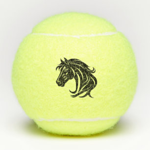 Magnificent Black Horse Head Tennis Balls