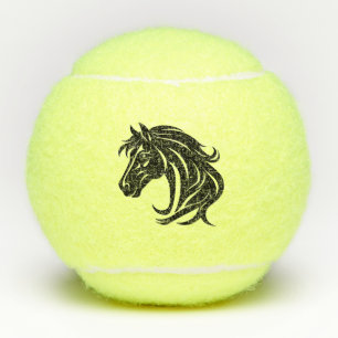 Magnificent Black Horse Head Tennis Balls