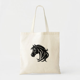 Magnificent Black Horse Head Tote Bag