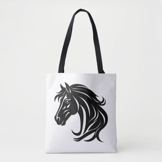Magnificent Black Horse Head   Tote Bag (Front)