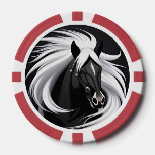 Magnificent Black Horse Poker Chips