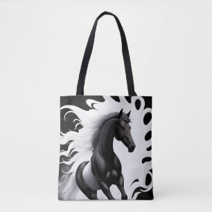 Magnificent Black Horse Tote Bag