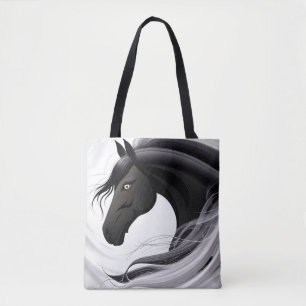 Magnificent Black Horse Tote Bag