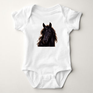 Magnificent Black Stallion Baby Bodysuit