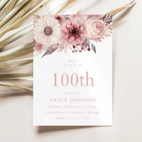 Magnificent Blush Boho Floral 100th Birthday Party