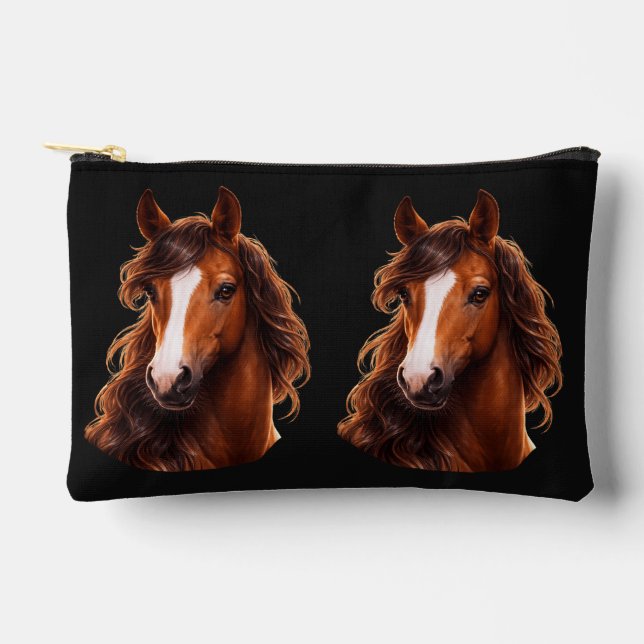 Magnificent, Brown horse with white Accessory Pouch (Front)