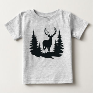 Magnificent Buck Among Pine Trees Baby T-Shirt