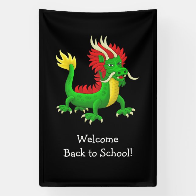 Magnificent Chinese Dragon Banner (Vertical)