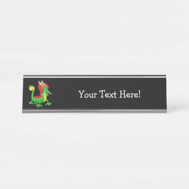 Magnificent Chinese Dragon Desk Name Plate (Front)