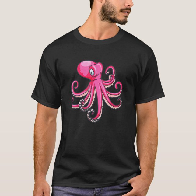 Magnificent Colourful Large Octopus Marine Life Pr T-Shirt (Front)