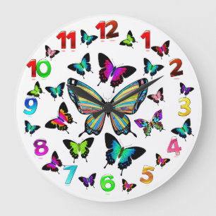 Magnificent Exquisite Morpho Butterflies Wings Large Clock