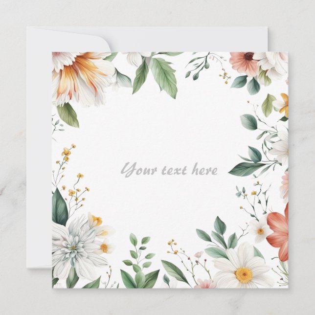 Magnificent floral frame invitation (Front)