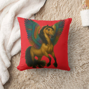 Magnificent Horse With Spectacular Wings Cushion