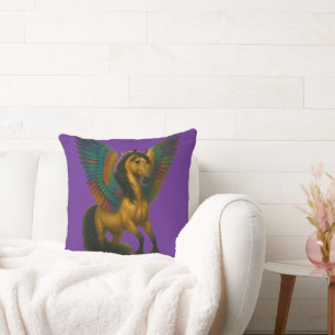 Magnificent Horse With Spectacular Wings Cushion