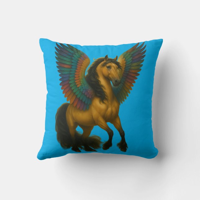 Magnificent Horse With Spectacular Wings Cushion (Back)