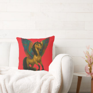 Magnificent Horse With Spectacular Wings Cushion