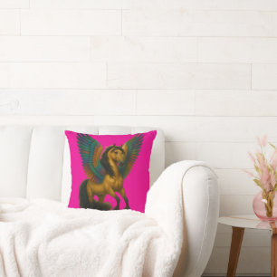 Magnificent Horse With Spectacular Wings Cushion