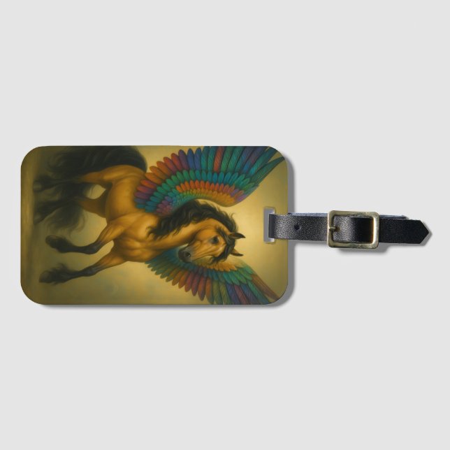 Magnificent Horse With Spectacular Wings Luggage Tag (Front Horizontal)