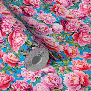 Magnificent Love peonies on bright blue azure Wallpaper