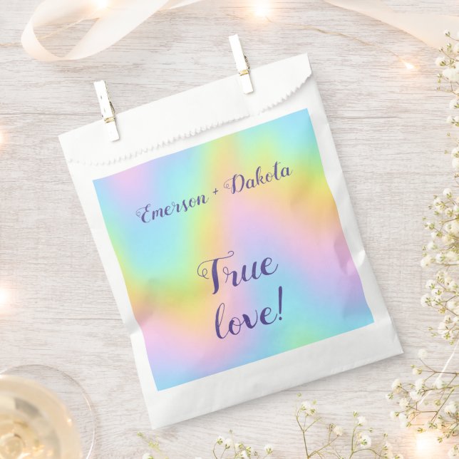 Magnificent Pastel Rainbow Wedding Favour Bags (Clipped)