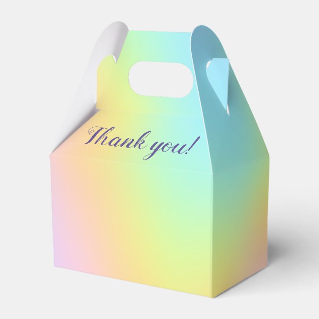 Magnificent Pastel Rainbow Wedding Favour Box (Front Side)