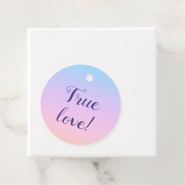 Magnificent Pastel Rainbow Wedding Favour Tags (In Situ)