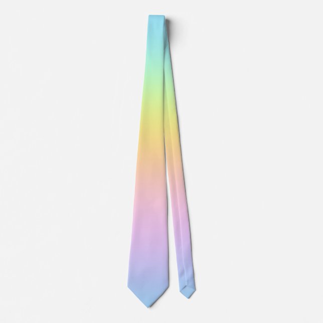Magnificent Pastel Rainbow Wedding Neck Tie (Front)