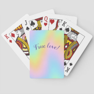 Magnificent Pastel Rainbow Wedding Playing Cards