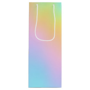 Magnificent Pastel Rainbow Wedding Wine Gift Bag