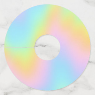 Magnificent Pastel Rainbow Wedding Wine Glass Tag