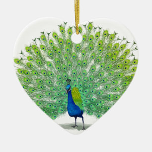 Magnificent Peacock Art Ceramic Tree Decoration