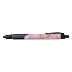 Magnificent Pink Rose Black Ink Pen