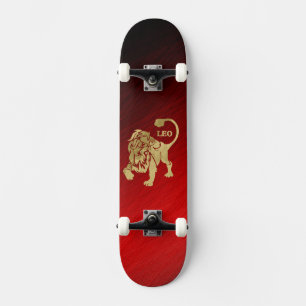 Magnificent Red Leo Zodiac Skateboard