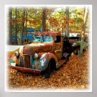 Magnificent Rusting Truck in Wooded Junk Yard