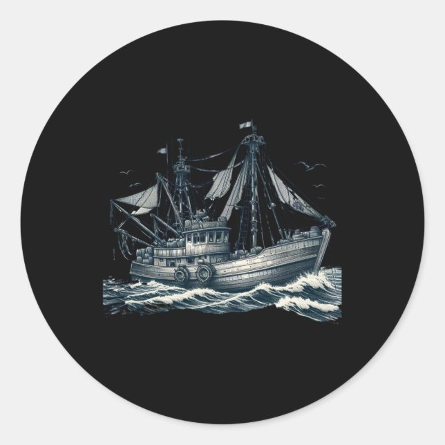 Magnificent Sailing Ship At Sea Sticker  (Front)
