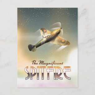 Magnificent Spitfire travel poster print Postcard