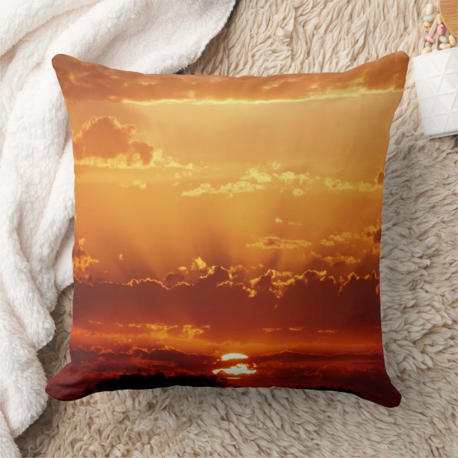 Magnificent Sunset Throw Pillow (Blanket)