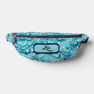 Magnificent, turquoise hydrangea blossoms, custom bum bags