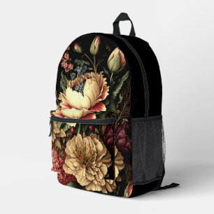 Magnificent Vintage Floral Arrangement Printed Backpack
