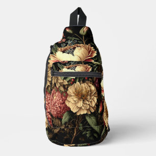 Magnificent Vintage Floral Arrangement Sling Bag