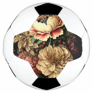 Magnificent Vintage Floral Arrangement Soccer Ball